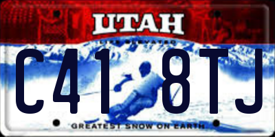 UT license plate C418TJ
