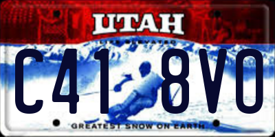 UT license plate C418VO