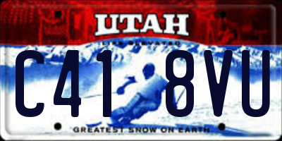 UT license plate C418VU