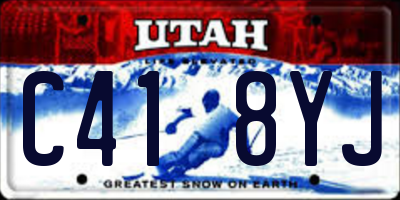UT license plate C418YJ