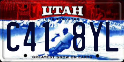UT license plate C418YL