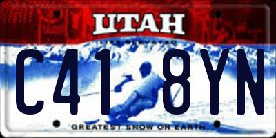 UT license plate C418YN
