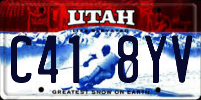 UT license plate C418YV
