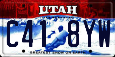UT license plate C418YW