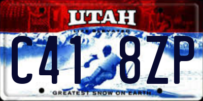 UT license plate C418ZP