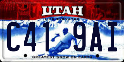 UT license plate C419AI