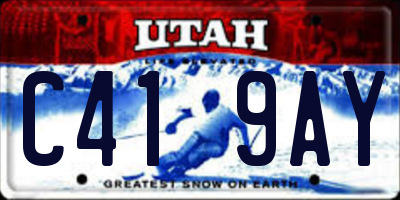UT license plate C419AY