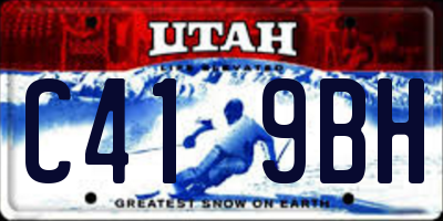 UT license plate C419BH