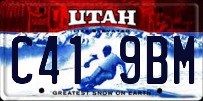 UT license plate C419BM