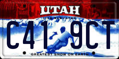 UT license plate C419CT
