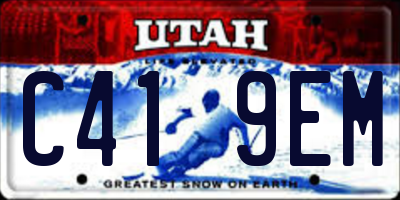 UT license plate C419EM