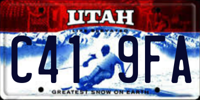 UT license plate C419FA
