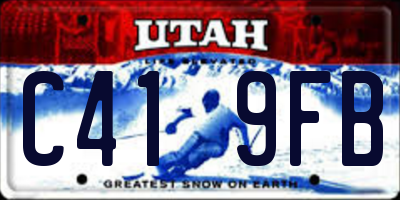 UT license plate C419FB