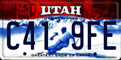 UT license plate C419FE