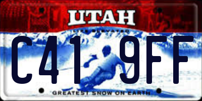 UT license plate C419FF