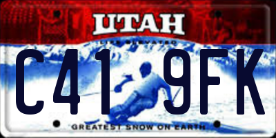 UT license plate C419FK