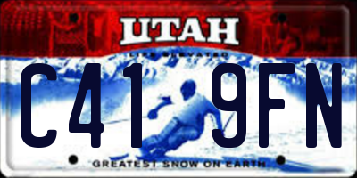UT license plate C419FN