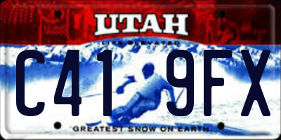 UT license plate C419FX