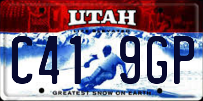 UT license plate C419GP