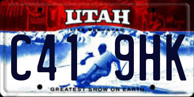 UT license plate C419HK