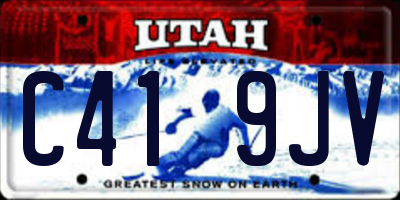 UT license plate C419JV