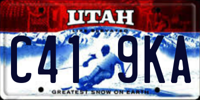 UT license plate C419KA