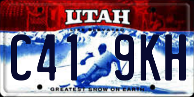UT license plate C419KH