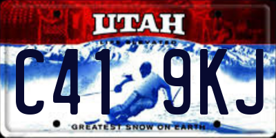 UT license plate C419KJ
