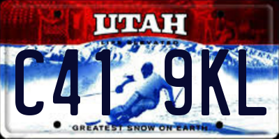 UT license plate C419KL