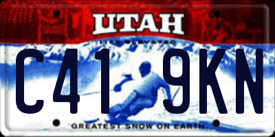 UT license plate C419KN