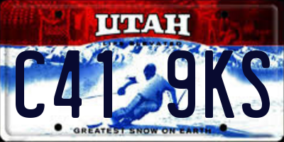 UT license plate C419KS