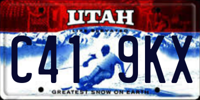 UT license plate C419KX