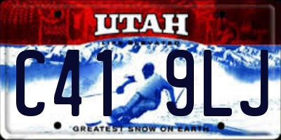 UT license plate C419LJ