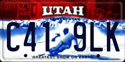 UT license plate C419LK