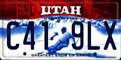 UT license plate C419LX