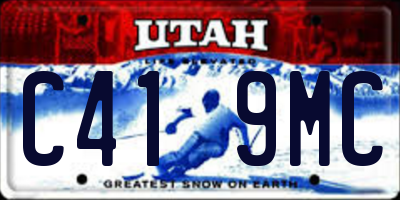 UT license plate C419MC