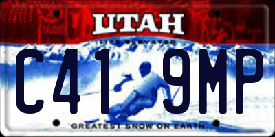 UT license plate C419MP