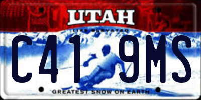 UT license plate C419MS