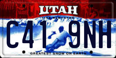 UT license plate C419NH