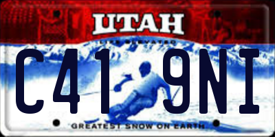 UT license plate C419NI