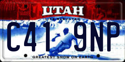 UT license plate C419NP