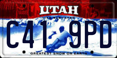 UT license plate C419PD