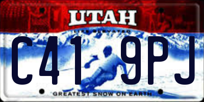 UT license plate C419PJ