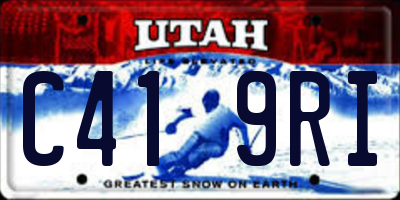 UT license plate C419RI