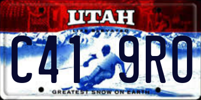 UT license plate C419RO