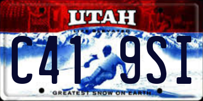 UT license plate C419SI