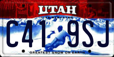 UT license plate C419SJ