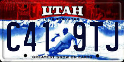 UT license plate C419TJ