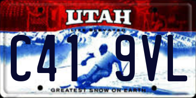 UT license plate C419VL