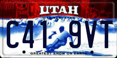 UT license plate C419VT